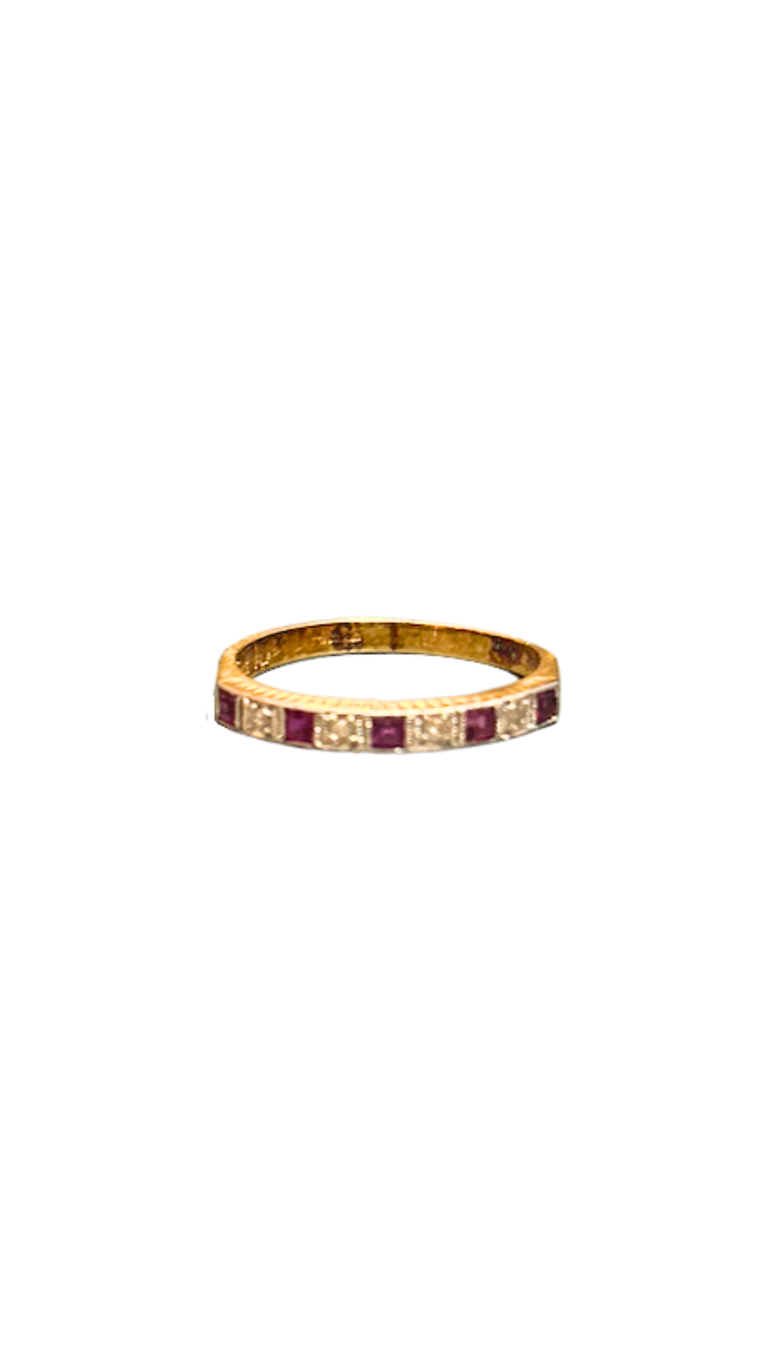 172 Ruby Diamond Half Eternity Ring