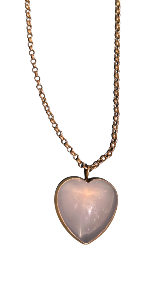 Rose Quartz Heart Necklace