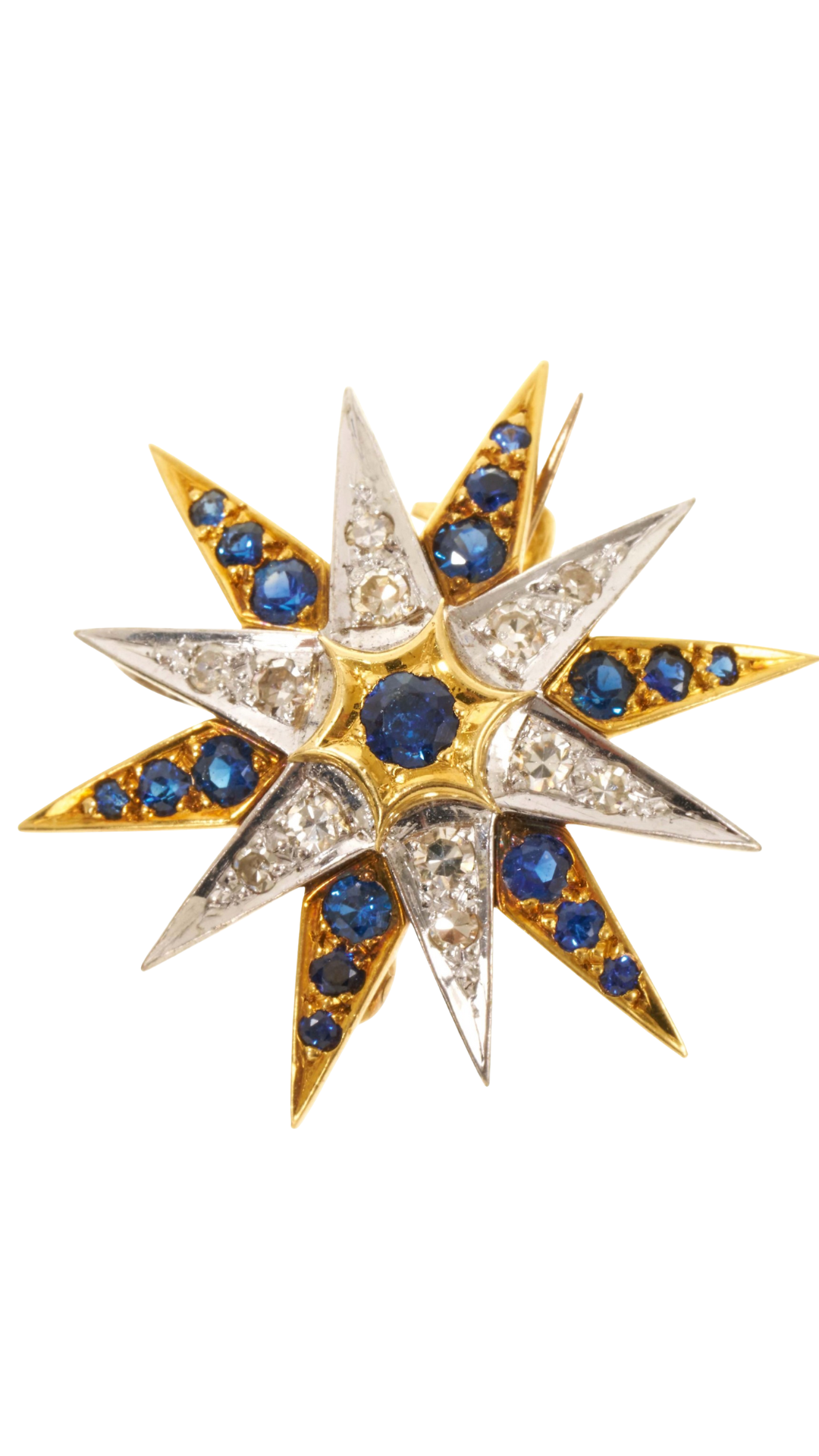 RD457 Diamond & Sapphire Star Brooch