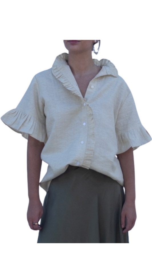 Shannon Cream Ruffle Top