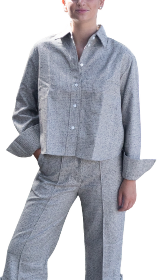 Shannon Short Brown Wool Shirt