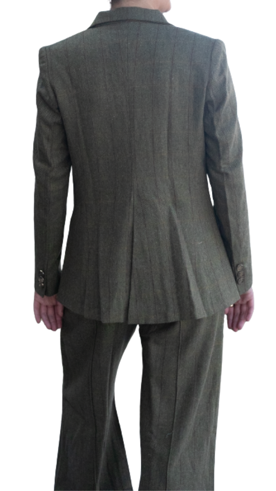 2 Button Green Plaid Wool Jacket