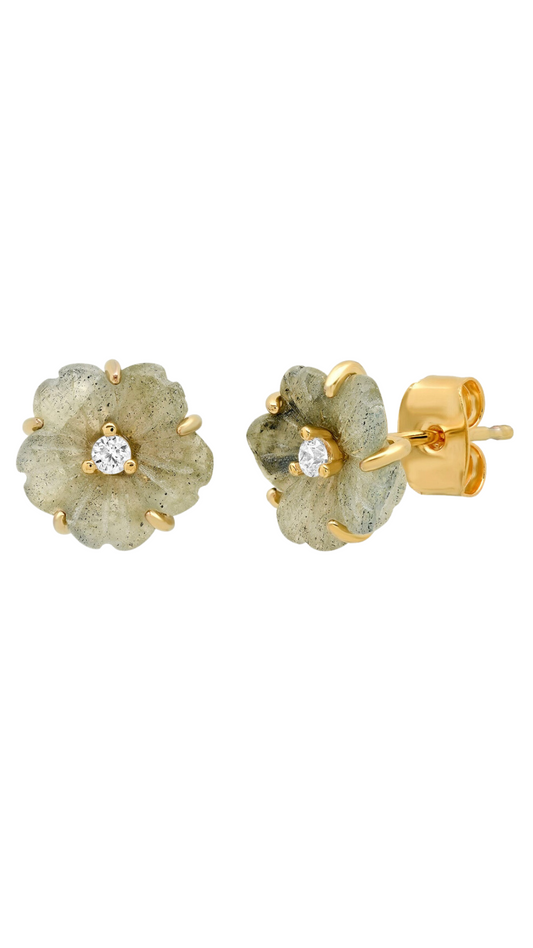 Carved Flower Studs