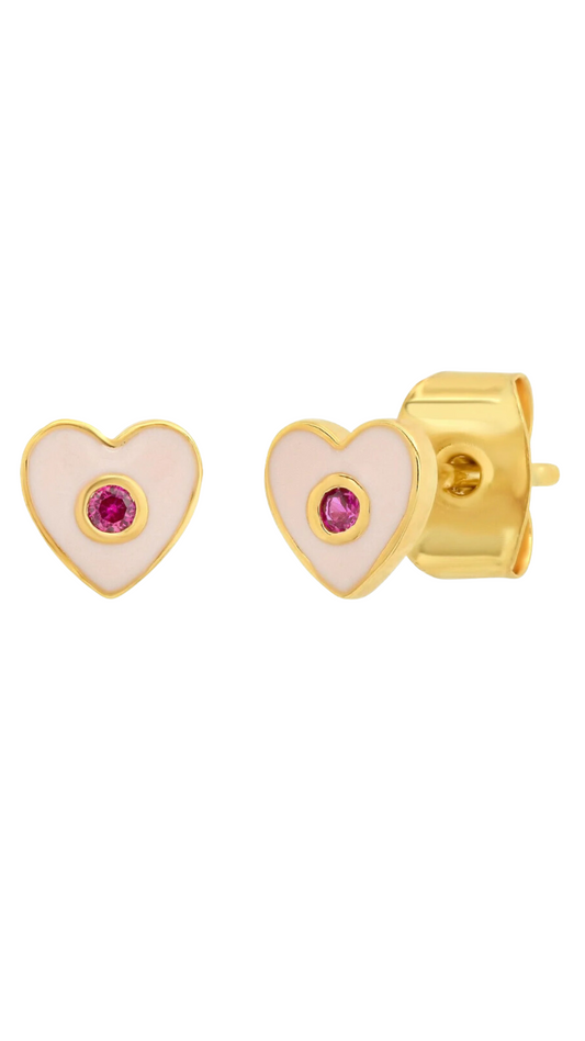 Enamel Heart Studs