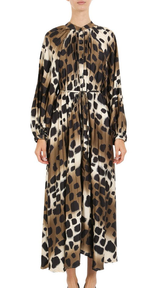 Leopard Pleated Dress