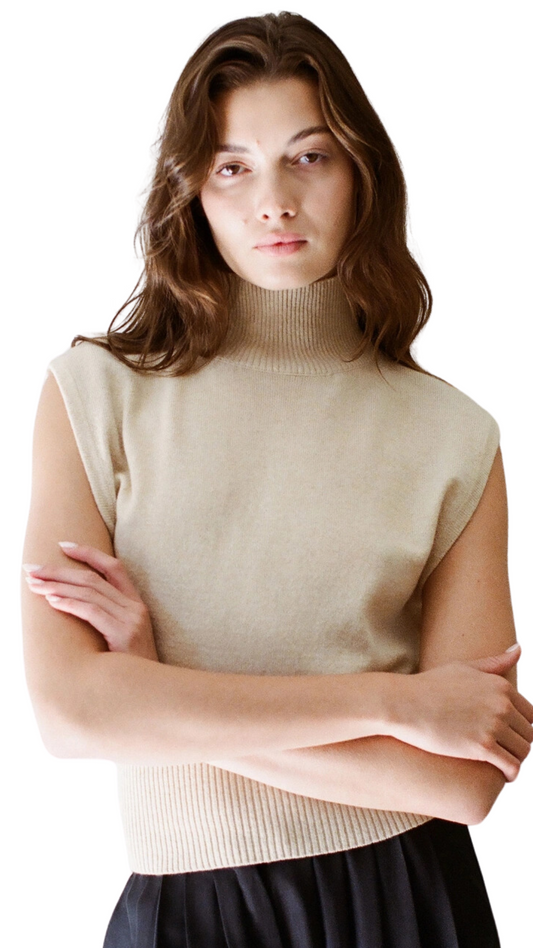 Cashmere Turtleneck Vest