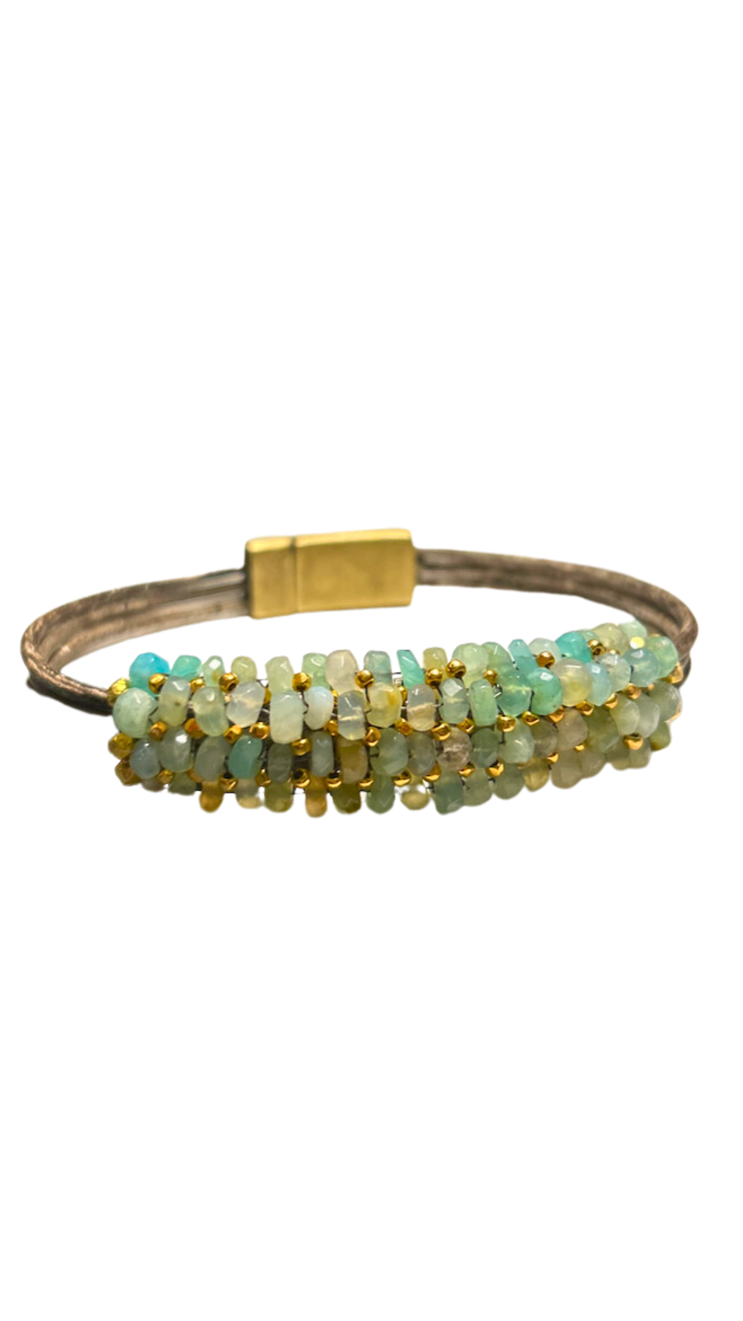 Opal & Gold Vermeil Leather Bracelet