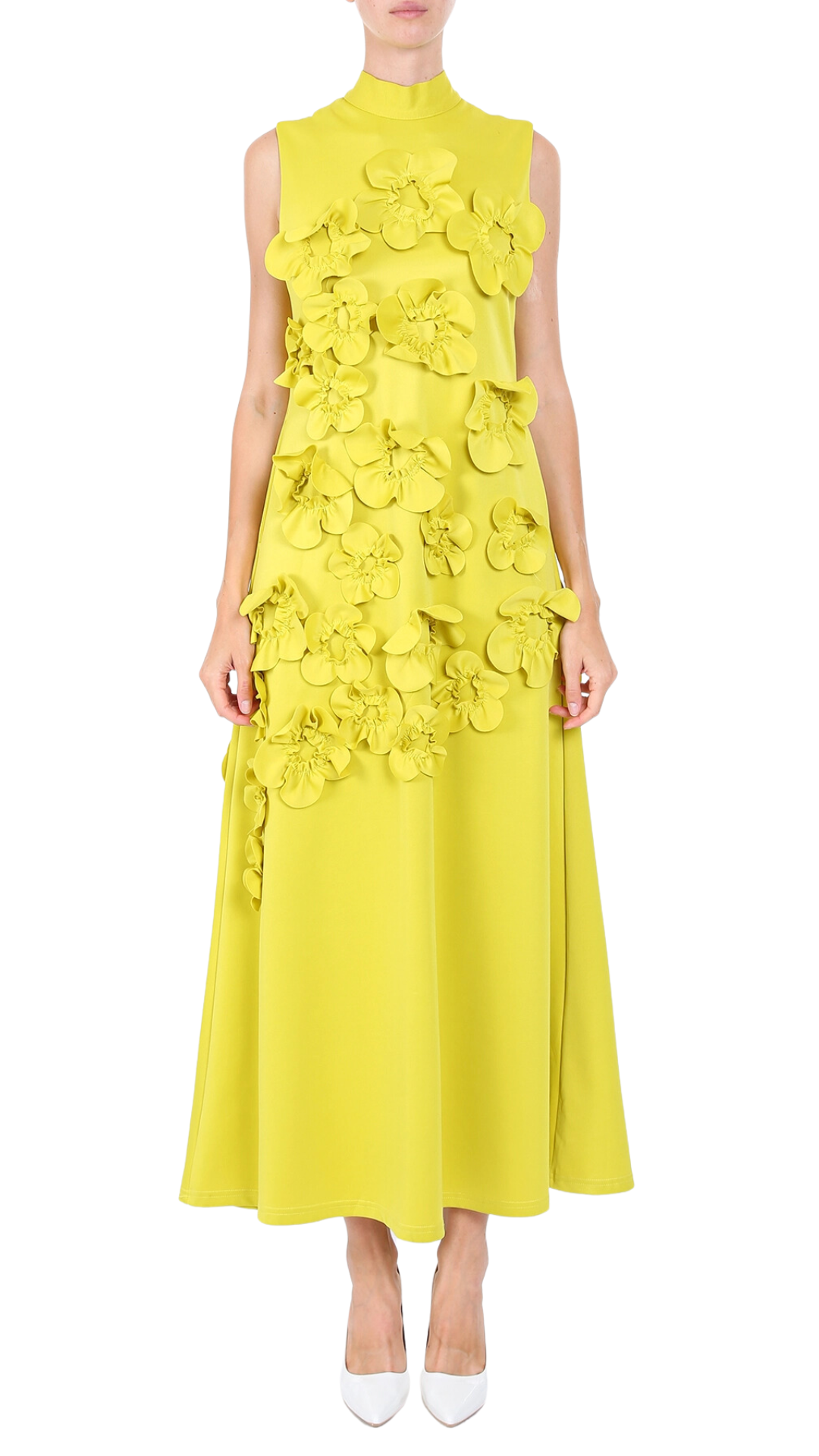 Yellow Flower Applique Gown