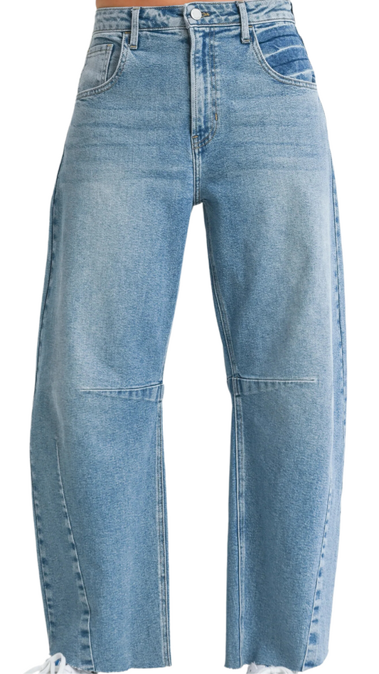 Seamed Barrel Jeans