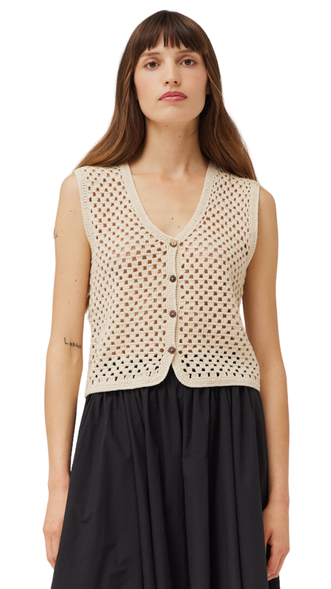 Cream Crochet Vest