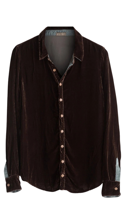 Romy Velvet Button Down