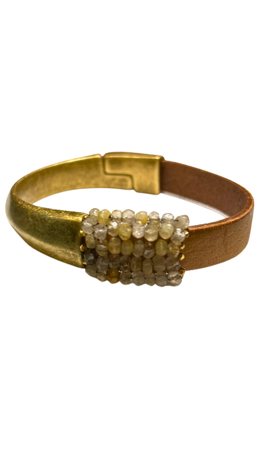 Gold & Vermeil Leather Bracelet