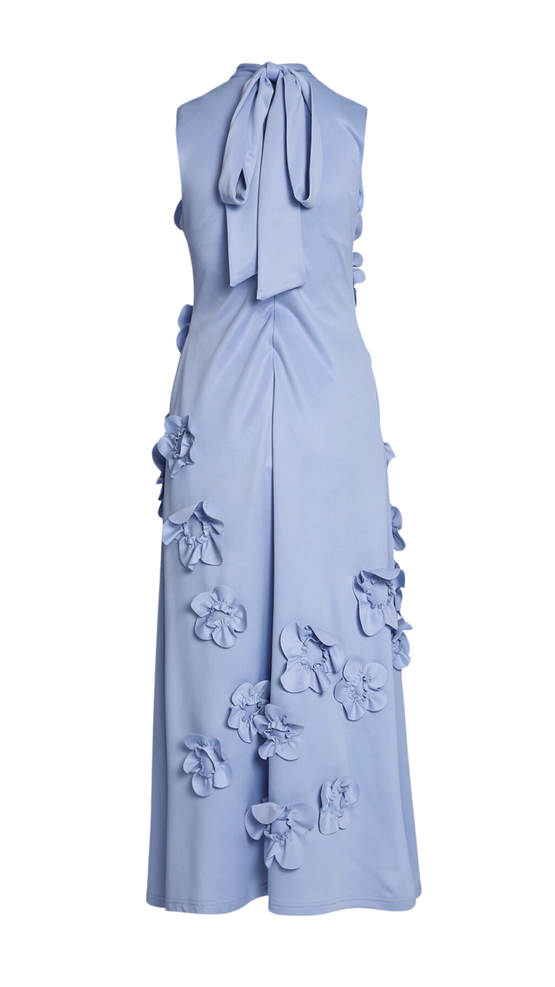 Blue Floral Applique Gown