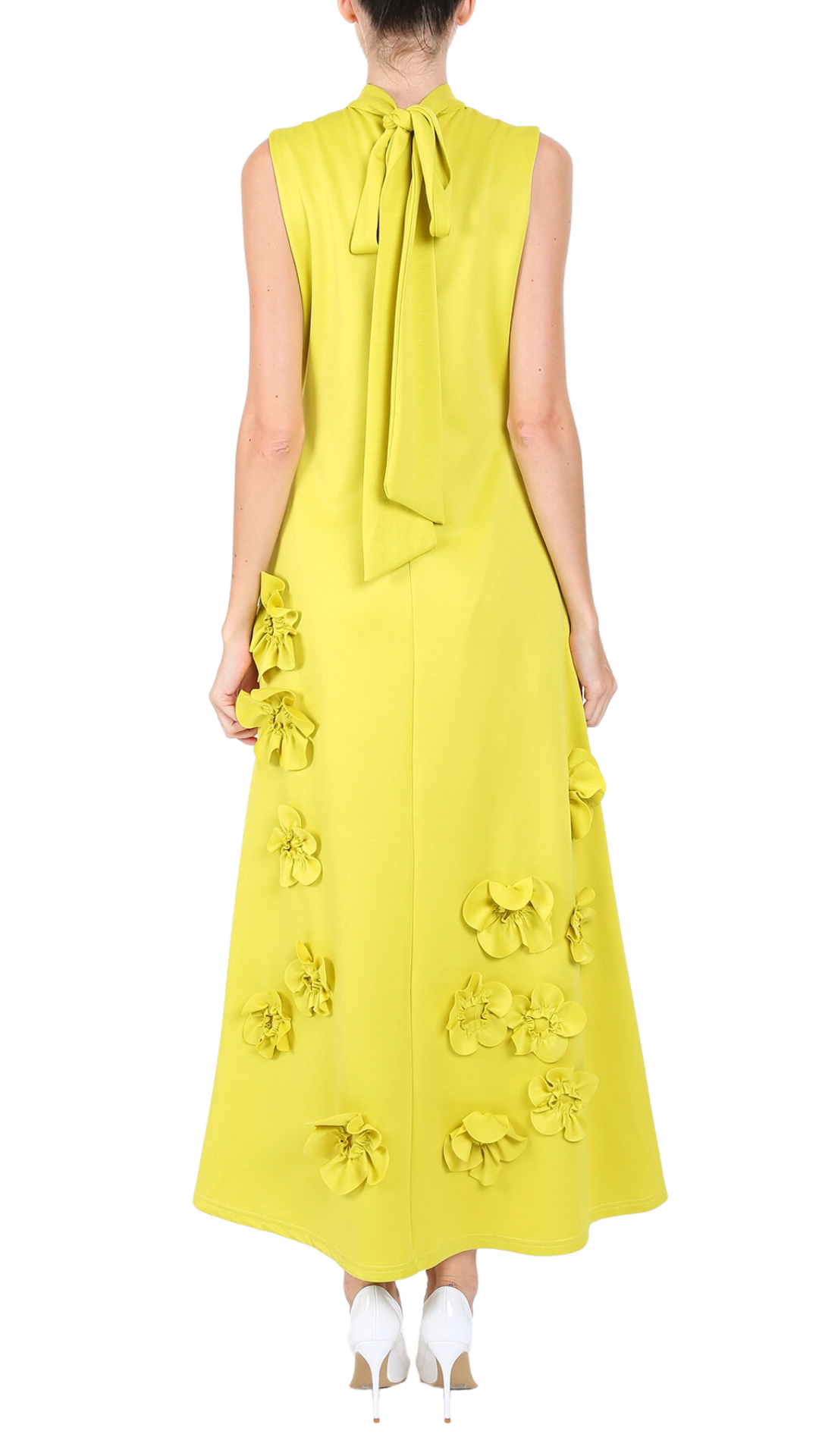 Yellow Flower Applique Gown