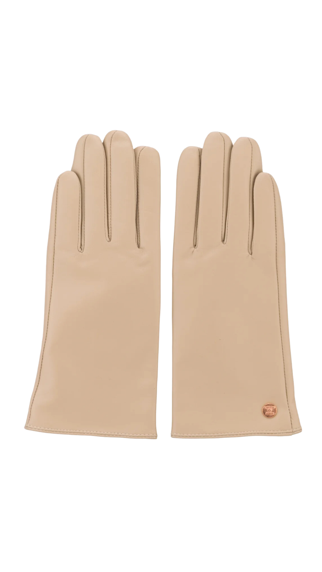 Slim Fit Leather Beige Glove