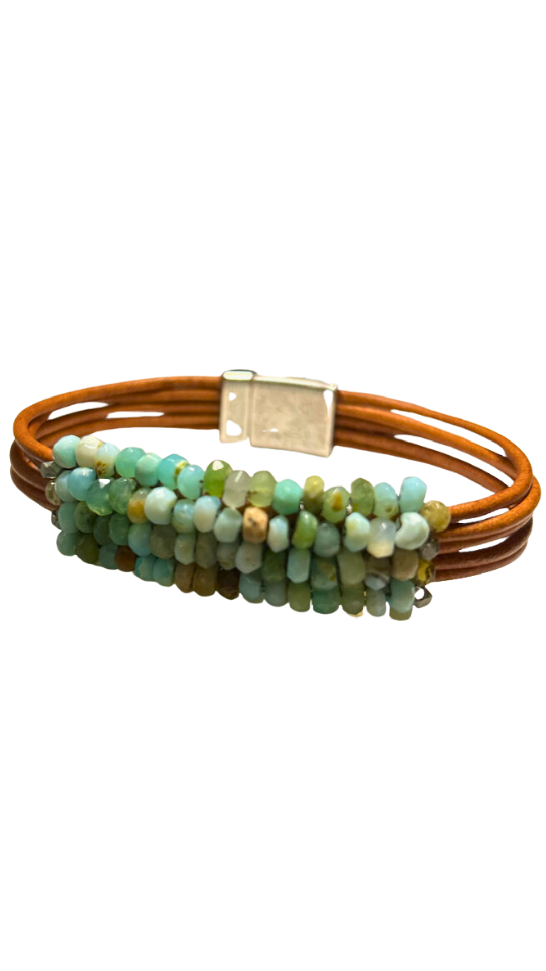 Green Opal Multi Leather Bracelet