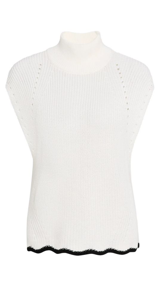 Sleeveless Tipped Scallop Edge Shaker