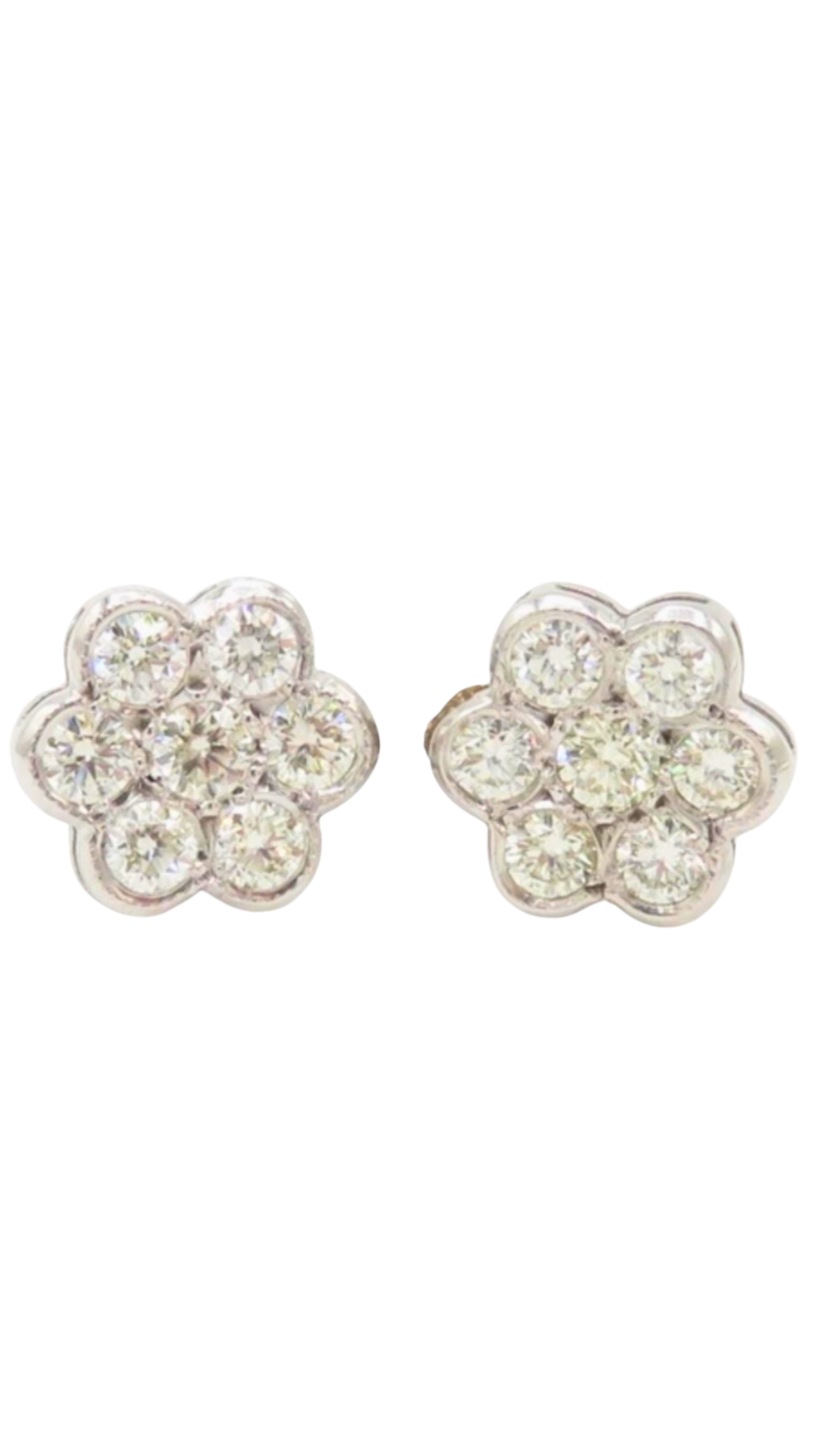 Flower Diamond White Gold Studs