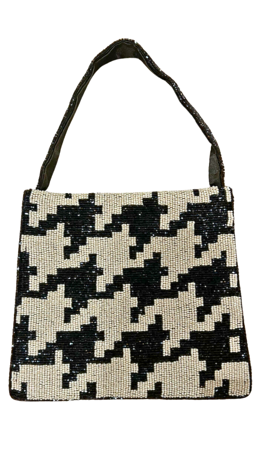 Brown Houndstooth Handbag