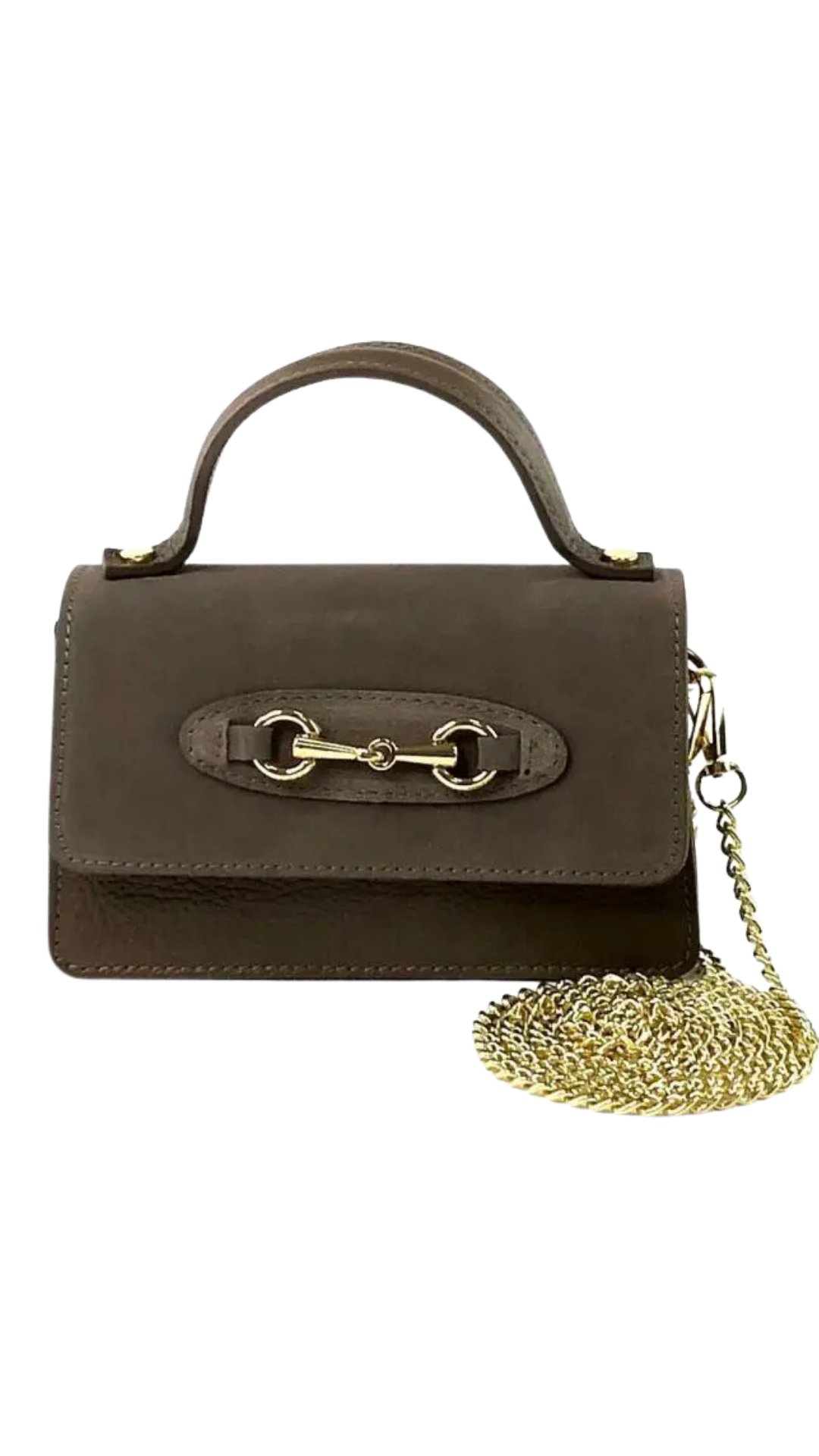 Suede Leather Handbag w Chain