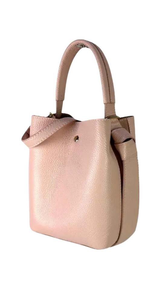 Cube Leather Bag with Bow