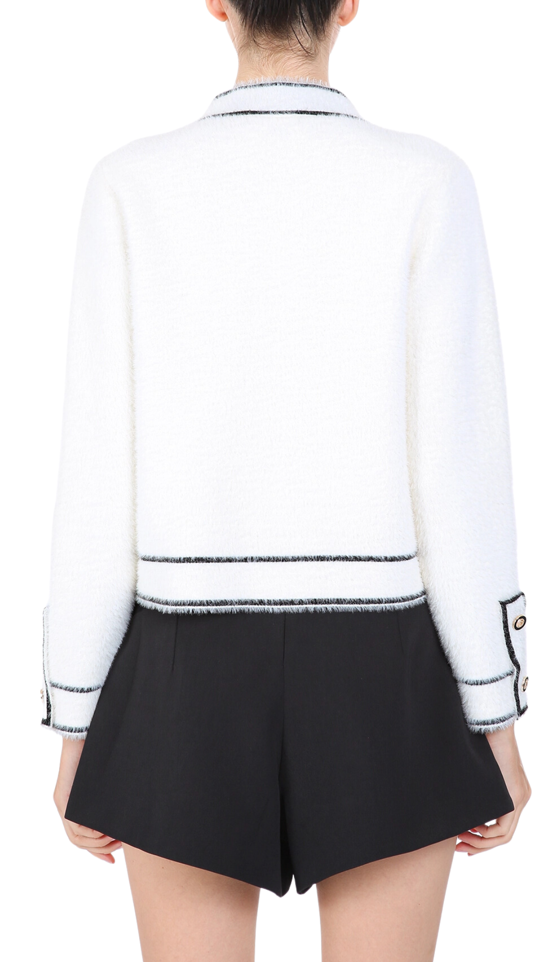 Ivory Black Trim Sweater