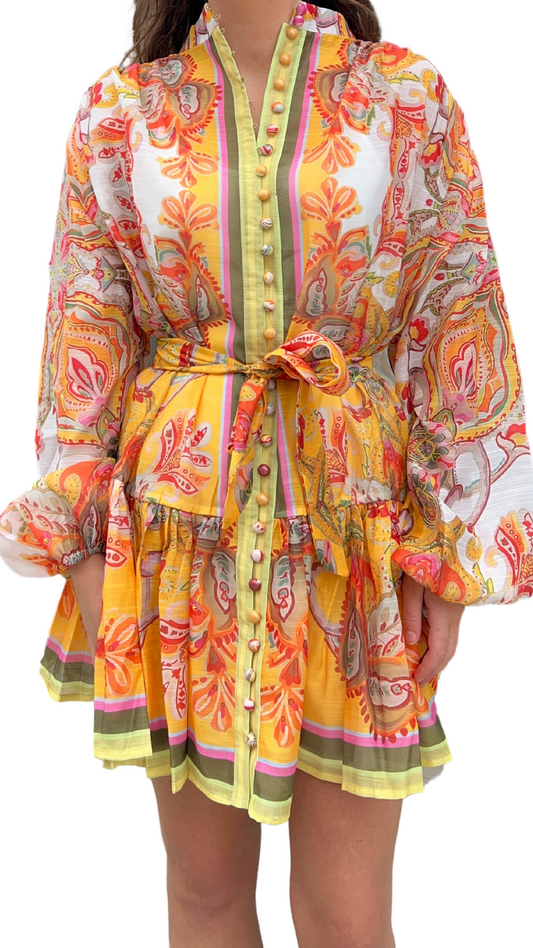 Tangerine Paisley Dress