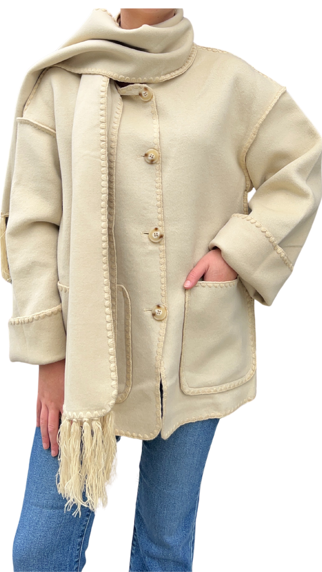 Camel Scarf Coat