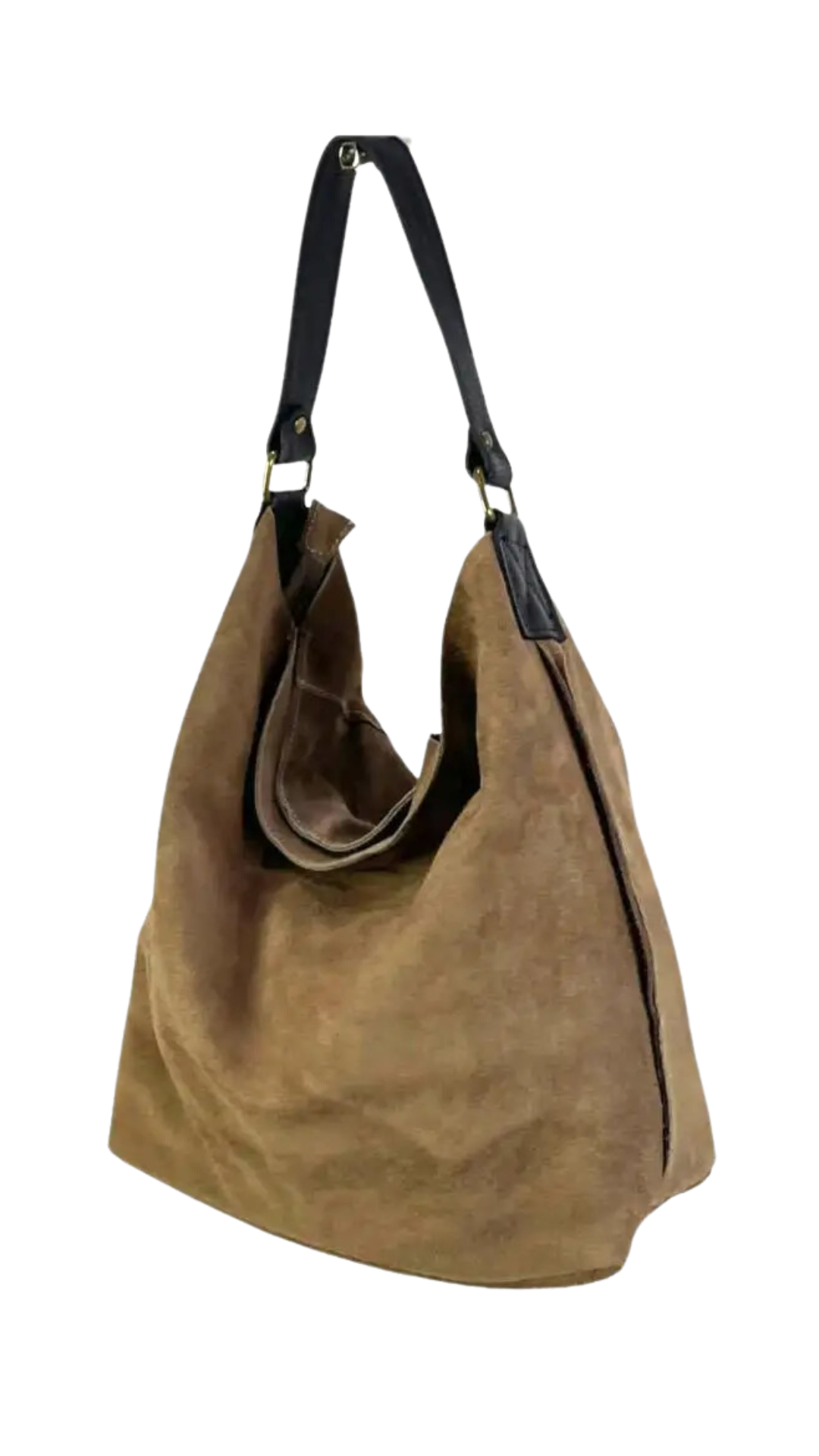 Large Suede Leather Hobo Bag