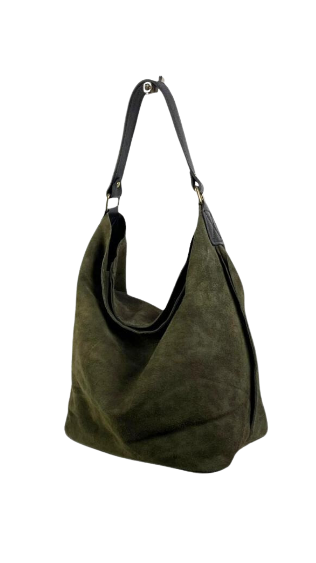 Large Suede Leather Hobo Bag