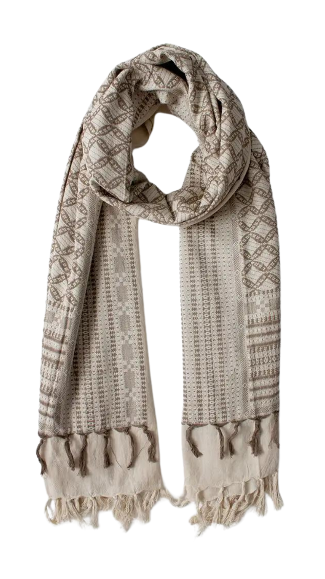 Taupe Emb Scarf