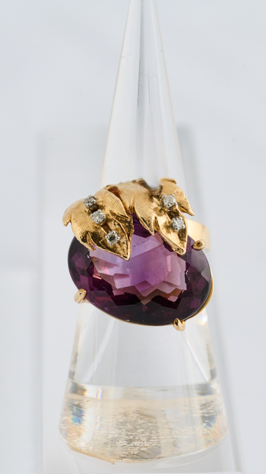 Leaf Amethyst Ring