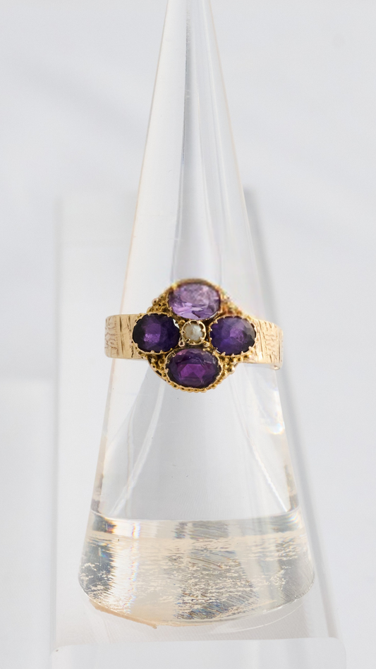 38 Amethyst Pearl Ring