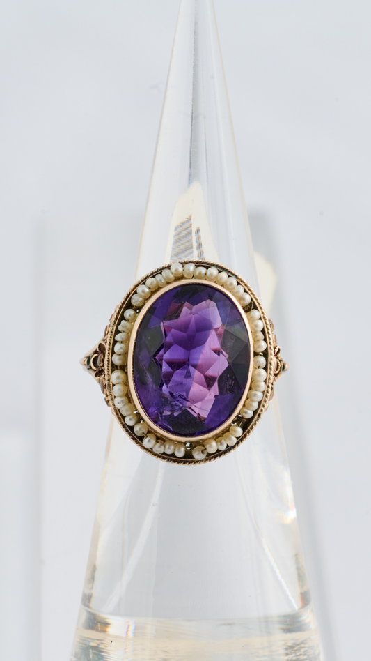 109 Amethyst Pearl Ring