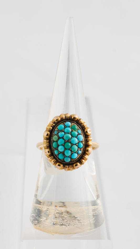 138 Turquoise Cluster Ring