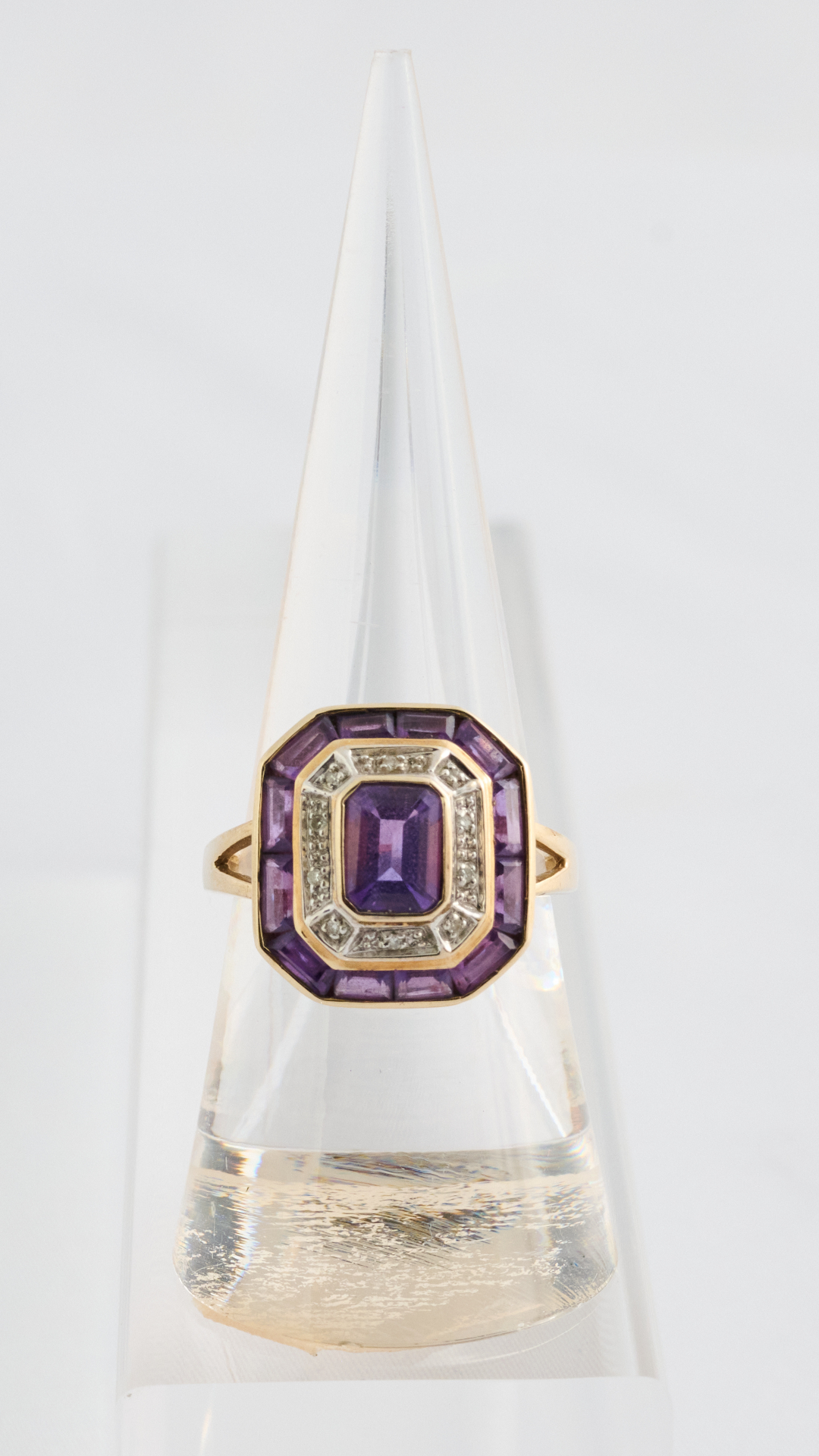 2554 Amethyst Diamond Cluster Ring