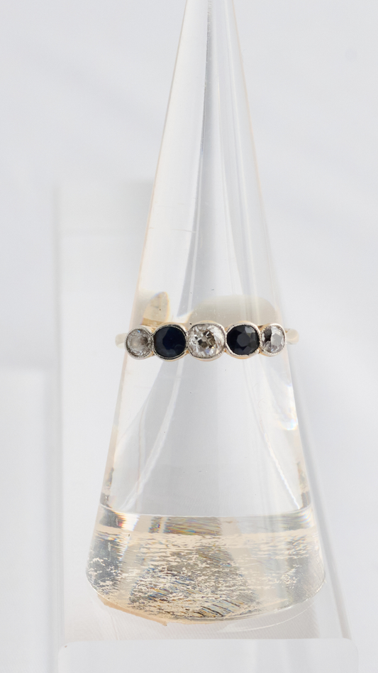 659 Diamond Sapphire Ring