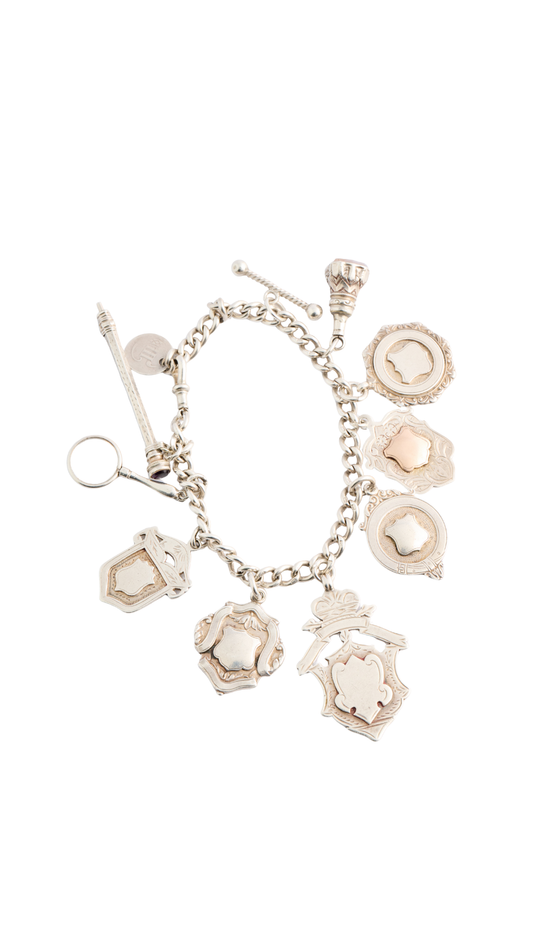 358 Silver Medallion Charm Bracelet
