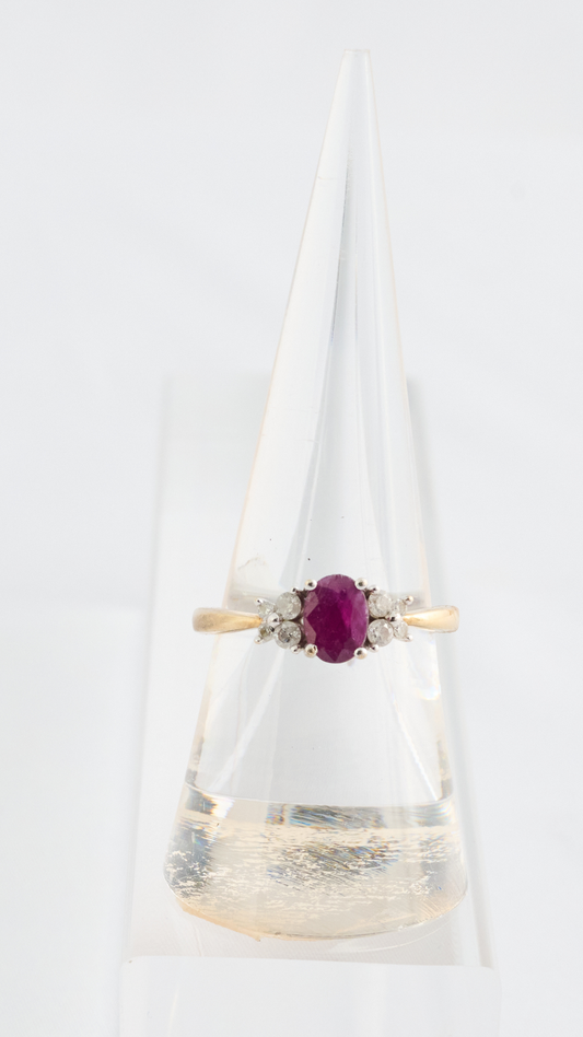 Ruby & Diamond Ring, 9ct.