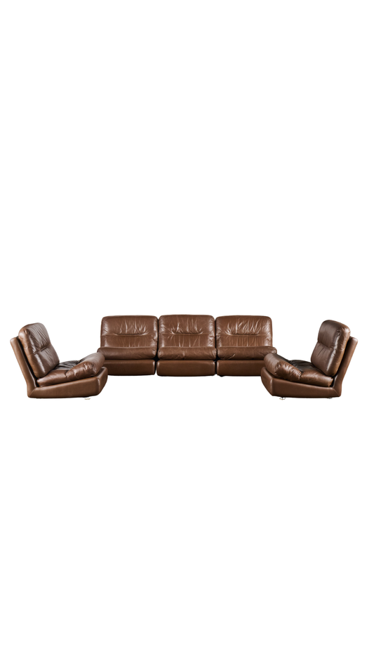 L706 5 Piece Leather Chairs/Sectional