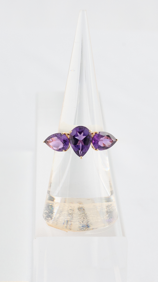 2 Amethyst Trilogy Ring