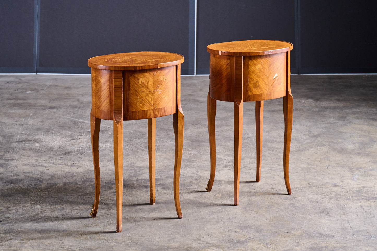L657 Pair of Inlay Bedside Tables