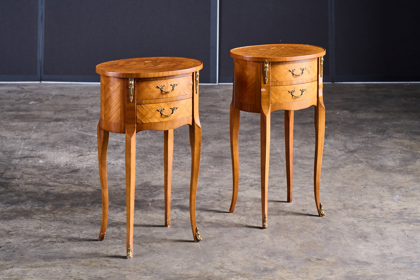 L657 Pair of Inlay Bedside Tables