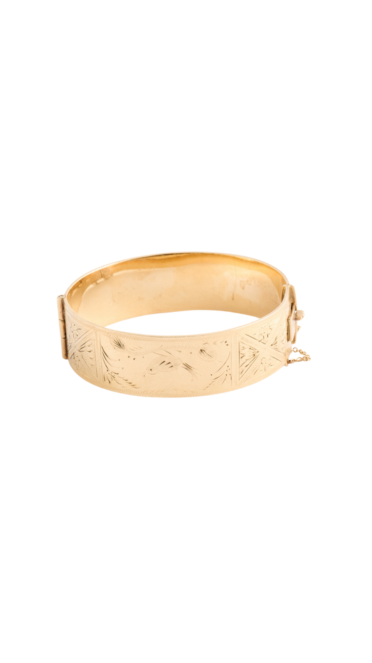 119 Gold Hinged Bangle