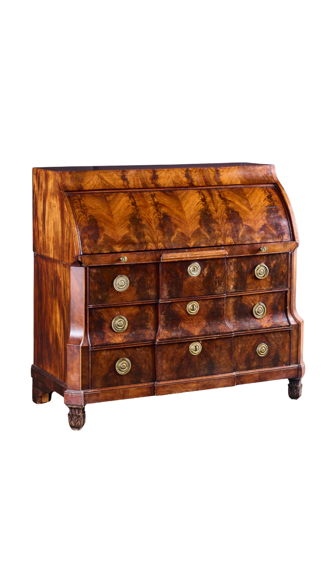 CA1090 Mahogany Continental Cylindrical Bureau