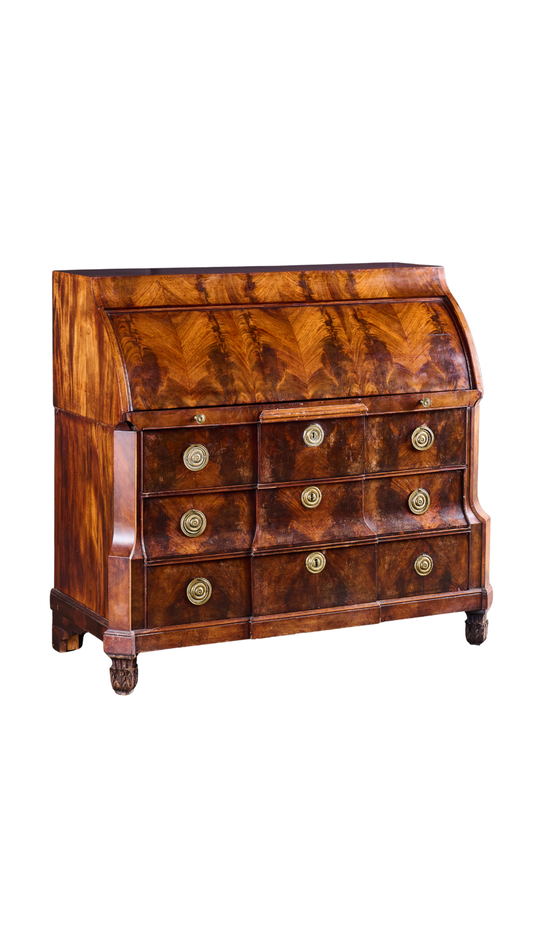 CA1090 Mahogany Continental Cylindrical Bureau