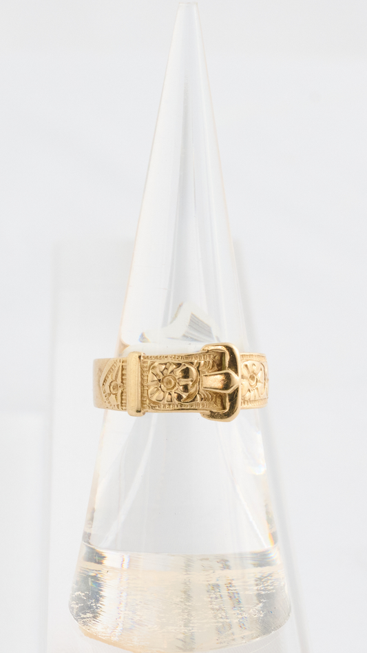 236 Gold Floral Buckle Ring
