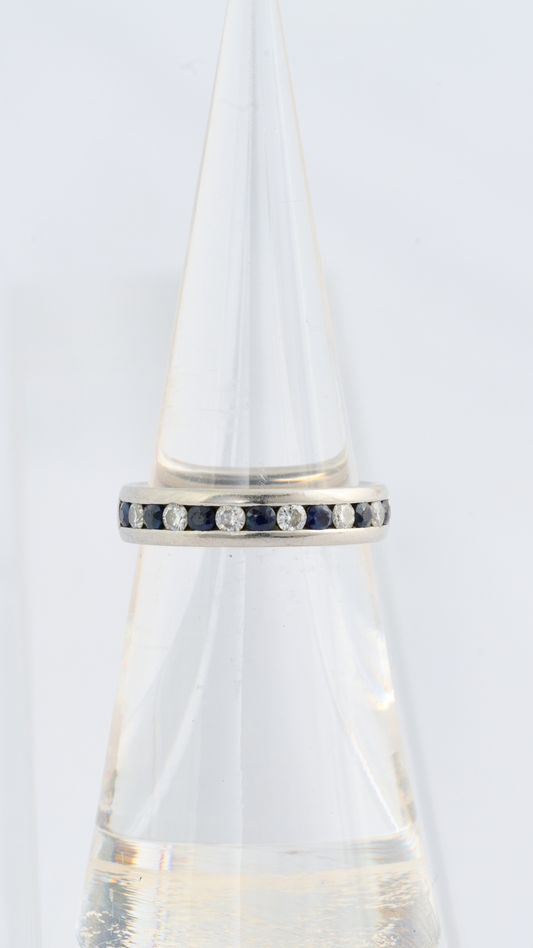 Sapphire & Diamond Platinum Ring