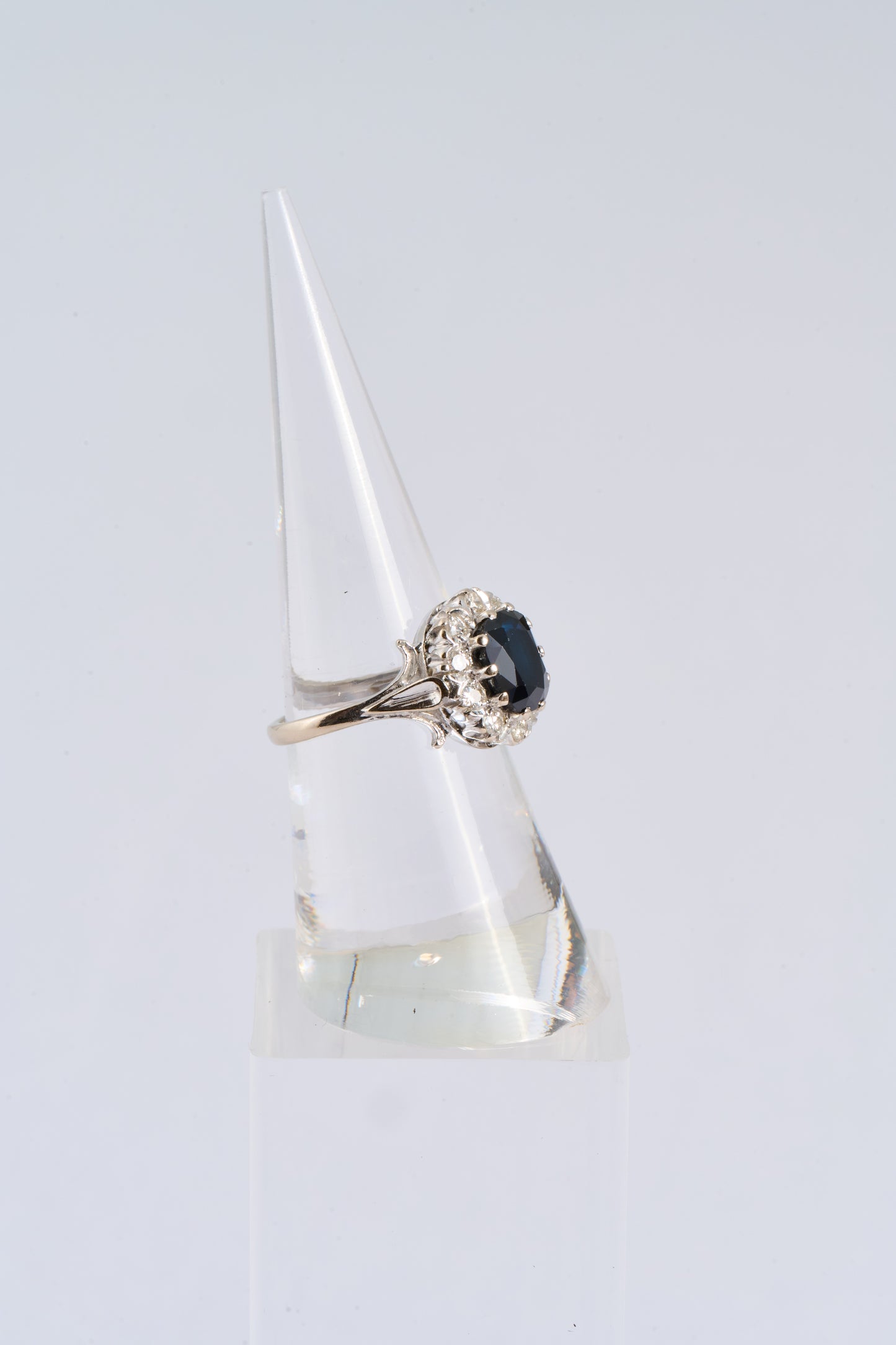 125 Sapphire & Diamond Cluster Ring
