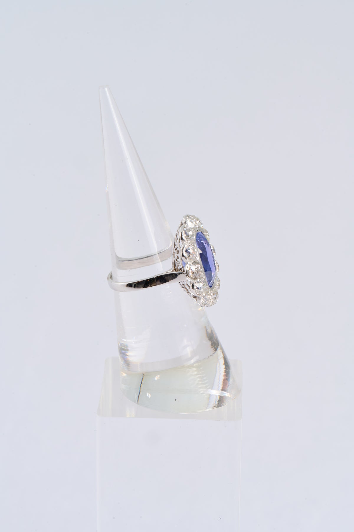 495 Sapphire Diamond Cluster Ring